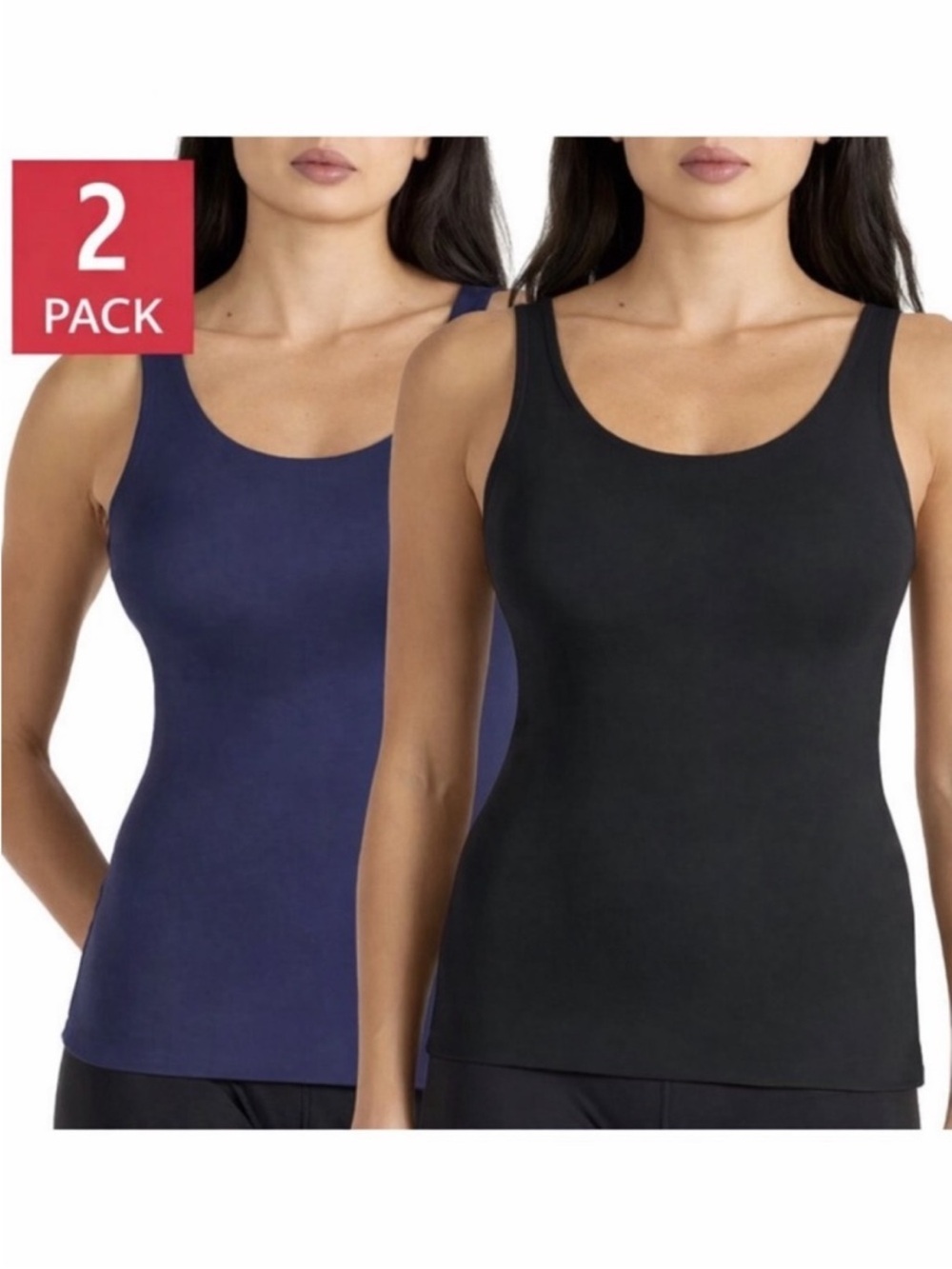 Frank and Oak Contour Tanks 2 Pack Navy and Black Medium